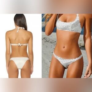 Pilyq Starry White and Brown Bikini - City of Stars Reversible Bikini Set